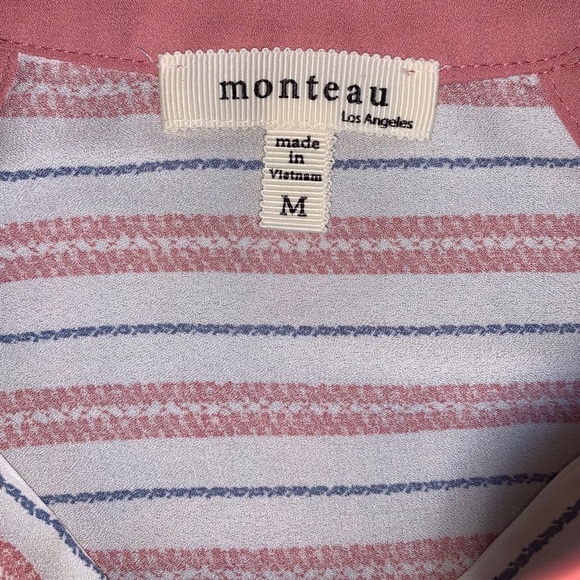 Monteau Pink And Blue Full Length Dress, Size Medium - Picture 5 of 7